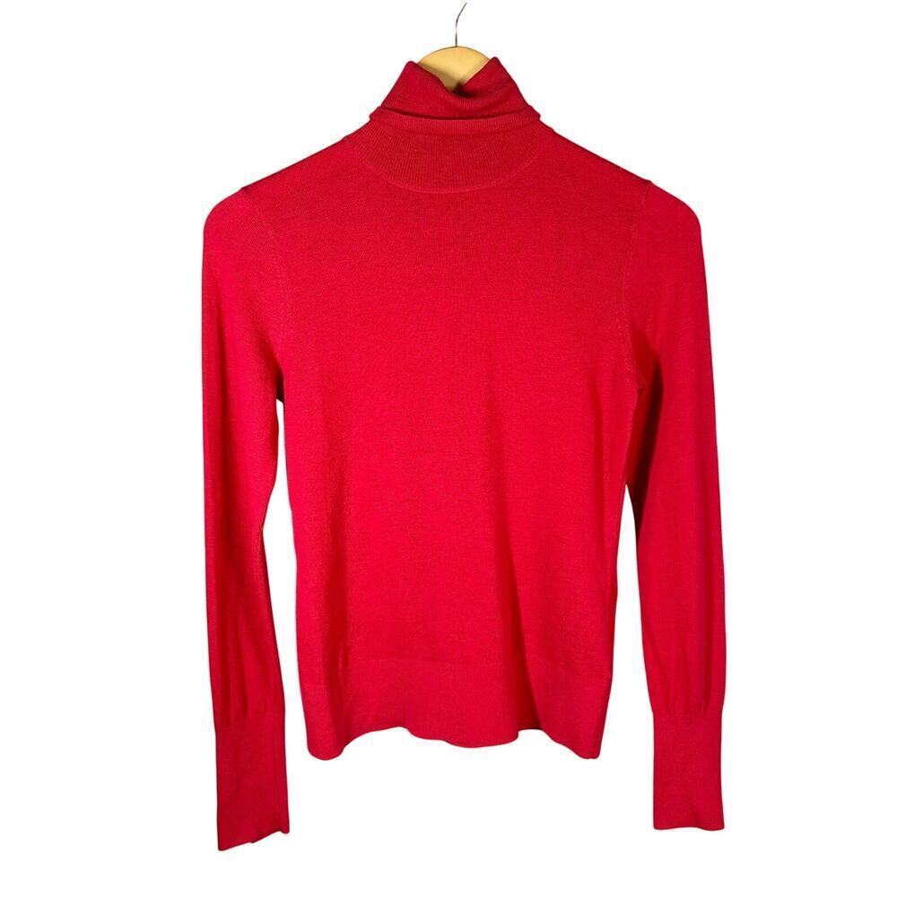 L’agence Flora Turtleneck Top In Lava Red & Gold Size Xs